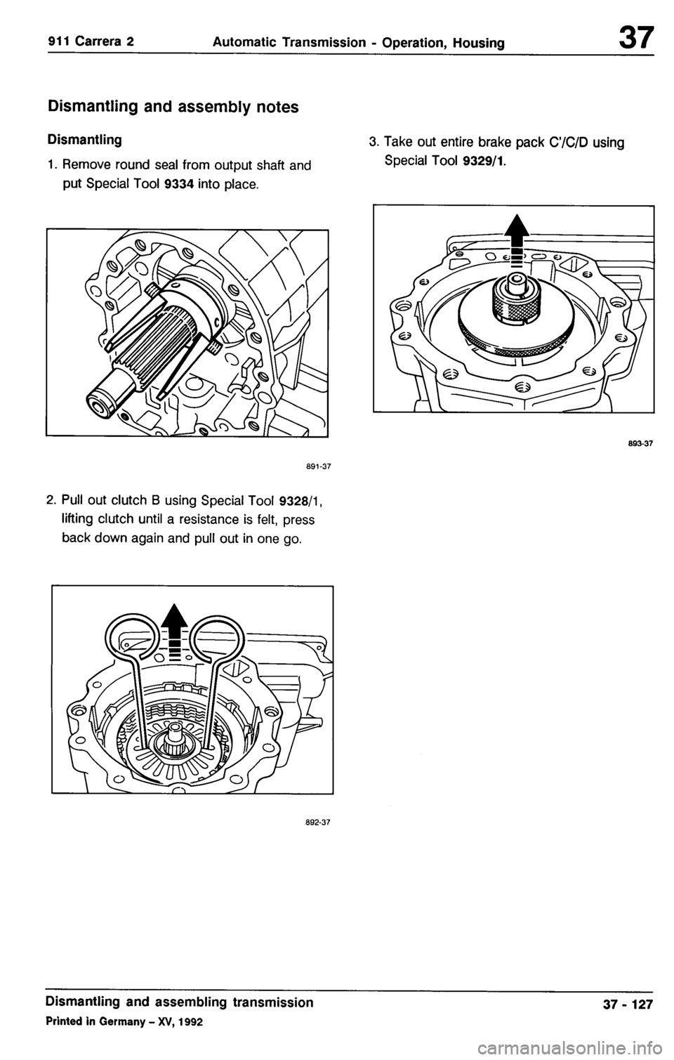 PORSCHE 964 1987 2.G Service Workshop Manual 3 