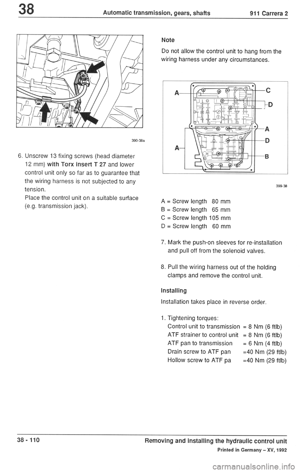 PORSCHE 964 1987 2.G Service Workshop Manual 3 