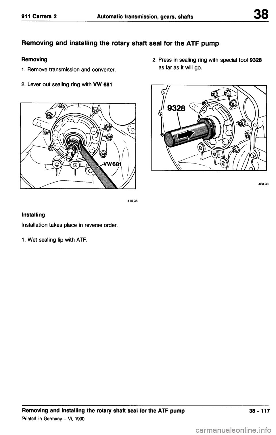 PORSCHE 964 1987 2.G Service Workshop Manual 3 