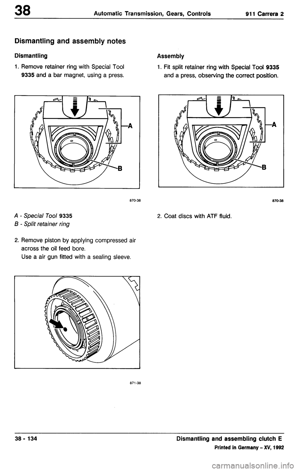 PORSCHE 964 1987 2.G Service Workshop Manual 3 