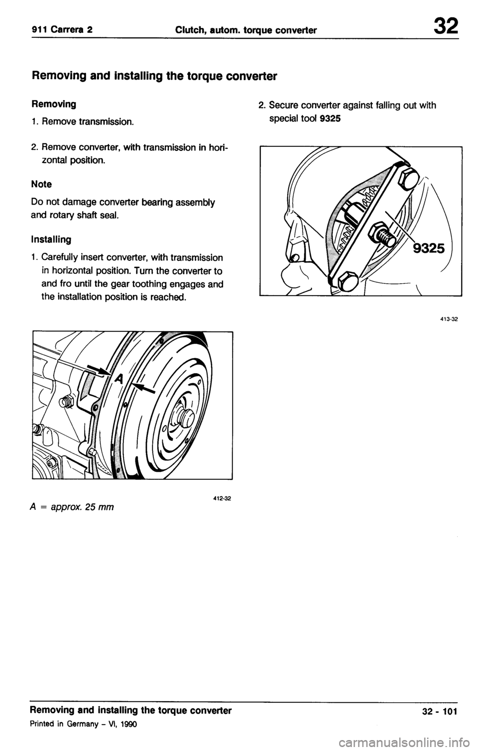 PORSCHE 964 1987 2.G Service Workshop Manual 3 