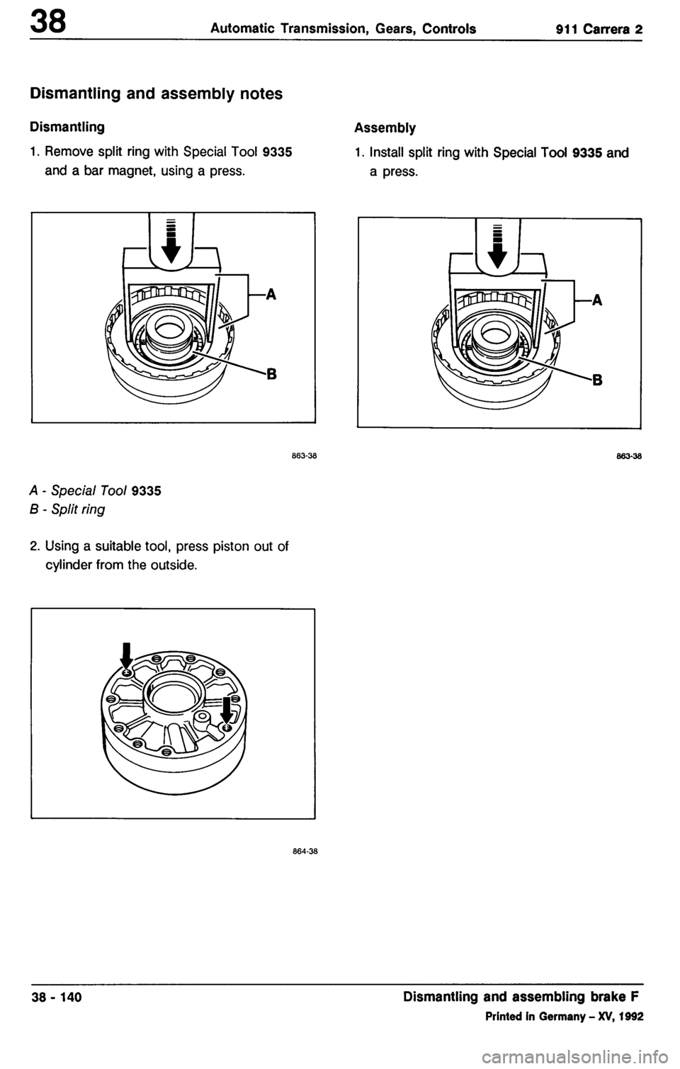 PORSCHE 964 1987 2.G Service Workshop Manual 3 