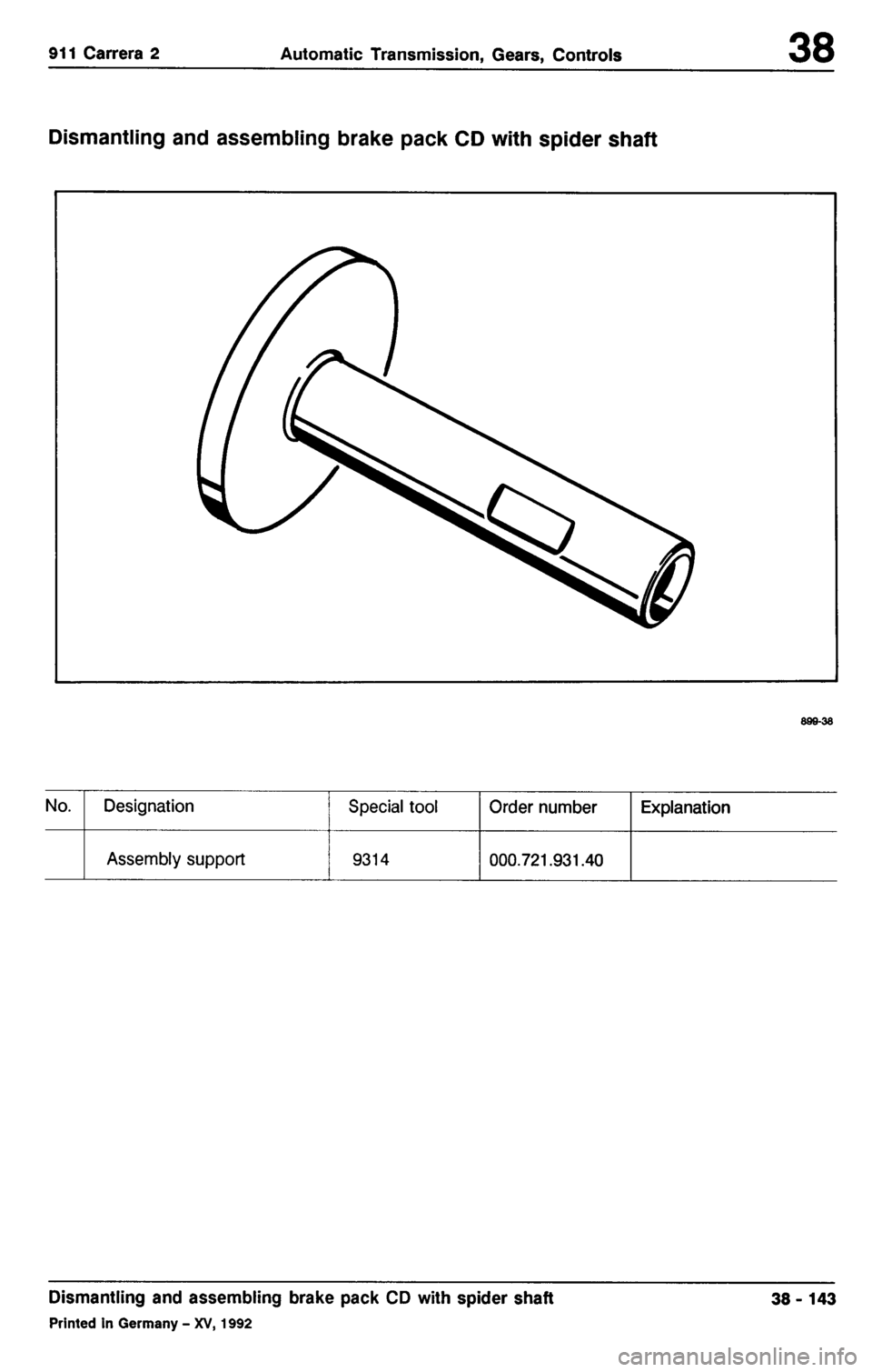 PORSCHE 964 1987 2.G Service Workshop Manual 3 