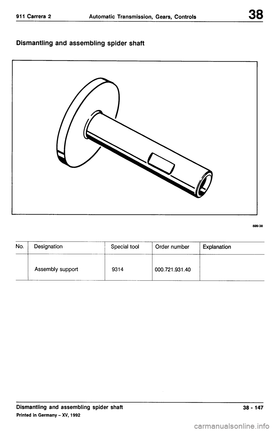 PORSCHE 964 1987 2.G Service Workshop Manual 3 