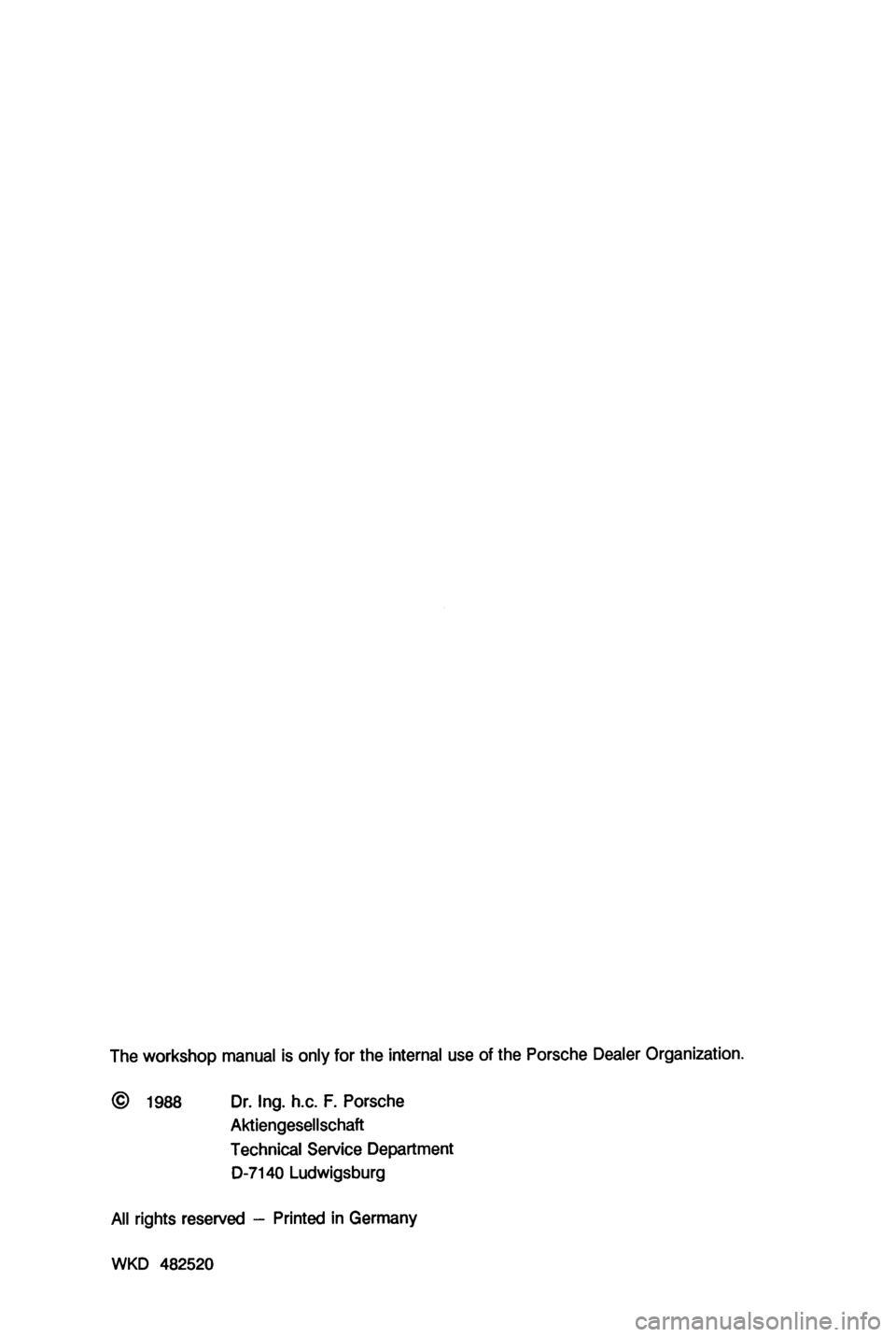 PORSCHE 964 1987 2.G Service Workshop Manual 4 