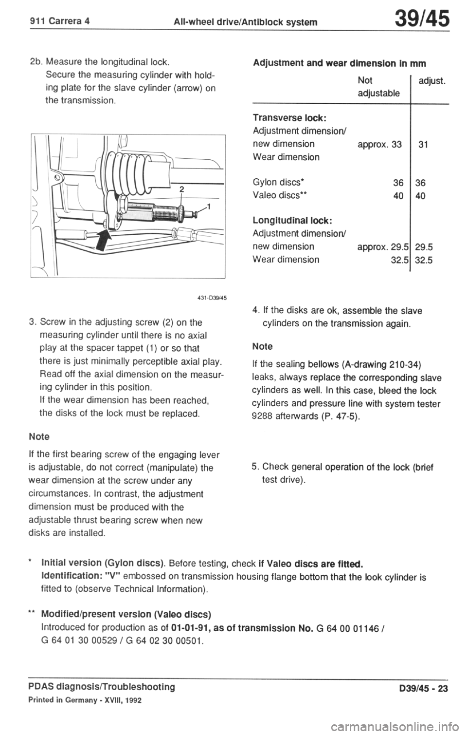PORSCHE 964 1987 2.G Service Workshop Manual 4 