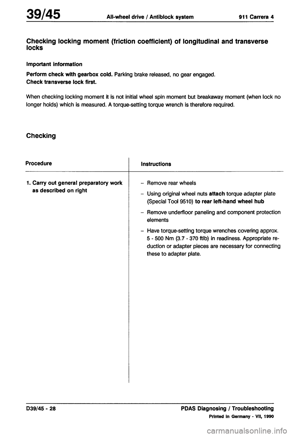 PORSCHE 964 1987 2.G Service Workshop Manual 4 