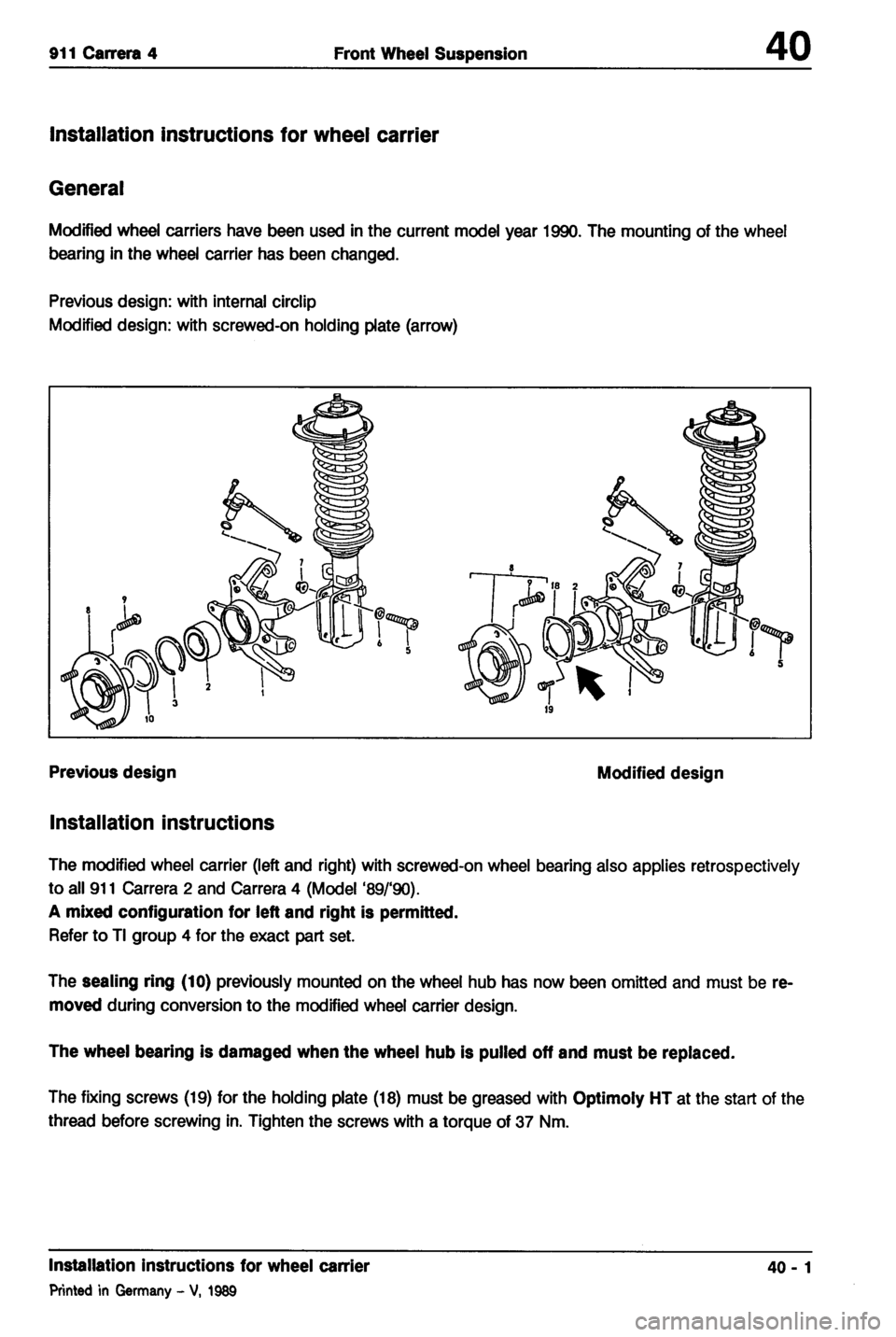 PORSCHE 964 1987 2.G Service Workshop Manual 4 
