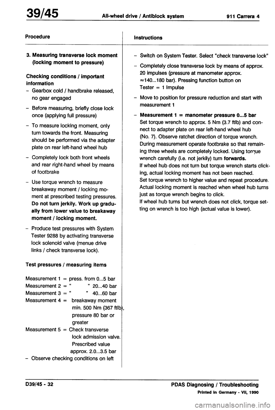 PORSCHE 964 1987 2.G Service Workshop Manual 4 