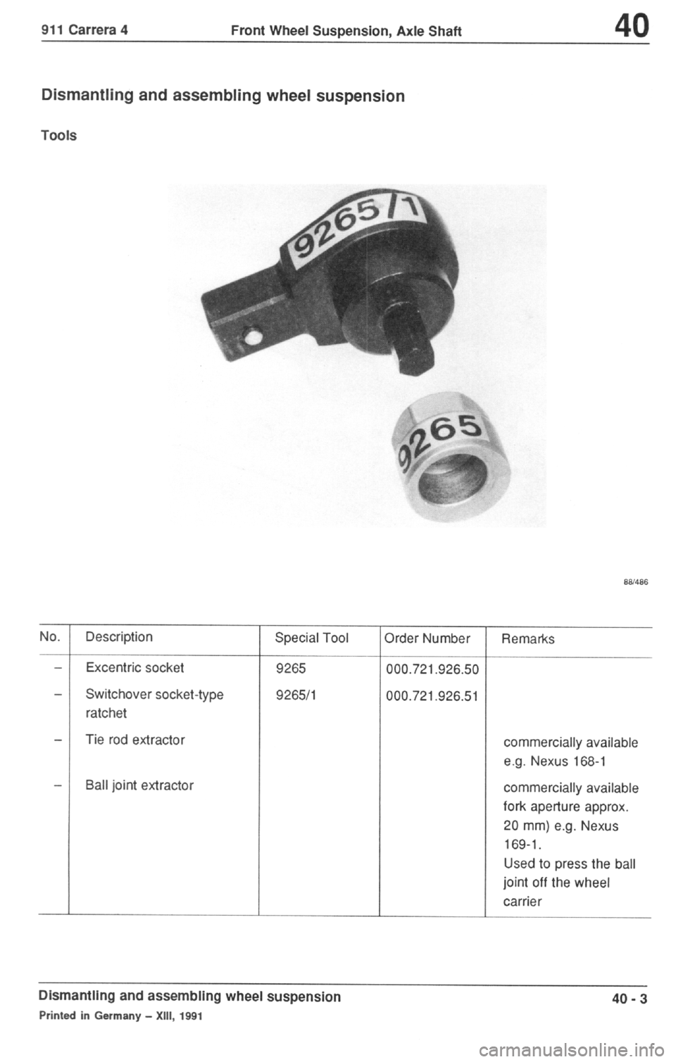 PORSCHE 964 1987 2.G Service Workshop Manual 4 