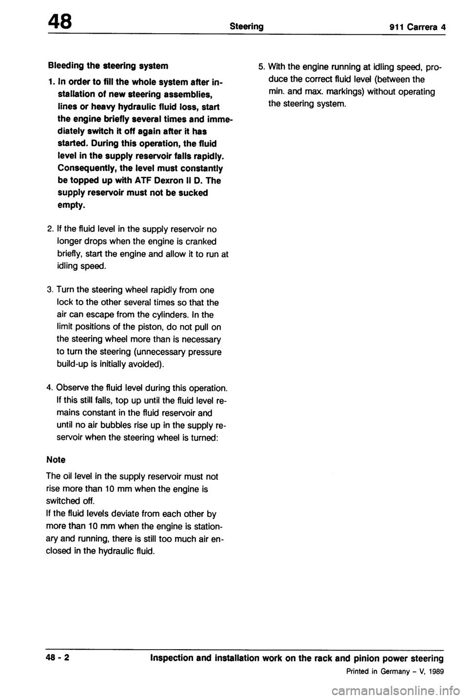 PORSCHE 964 1987 2.G Service Workshop Manual 4 