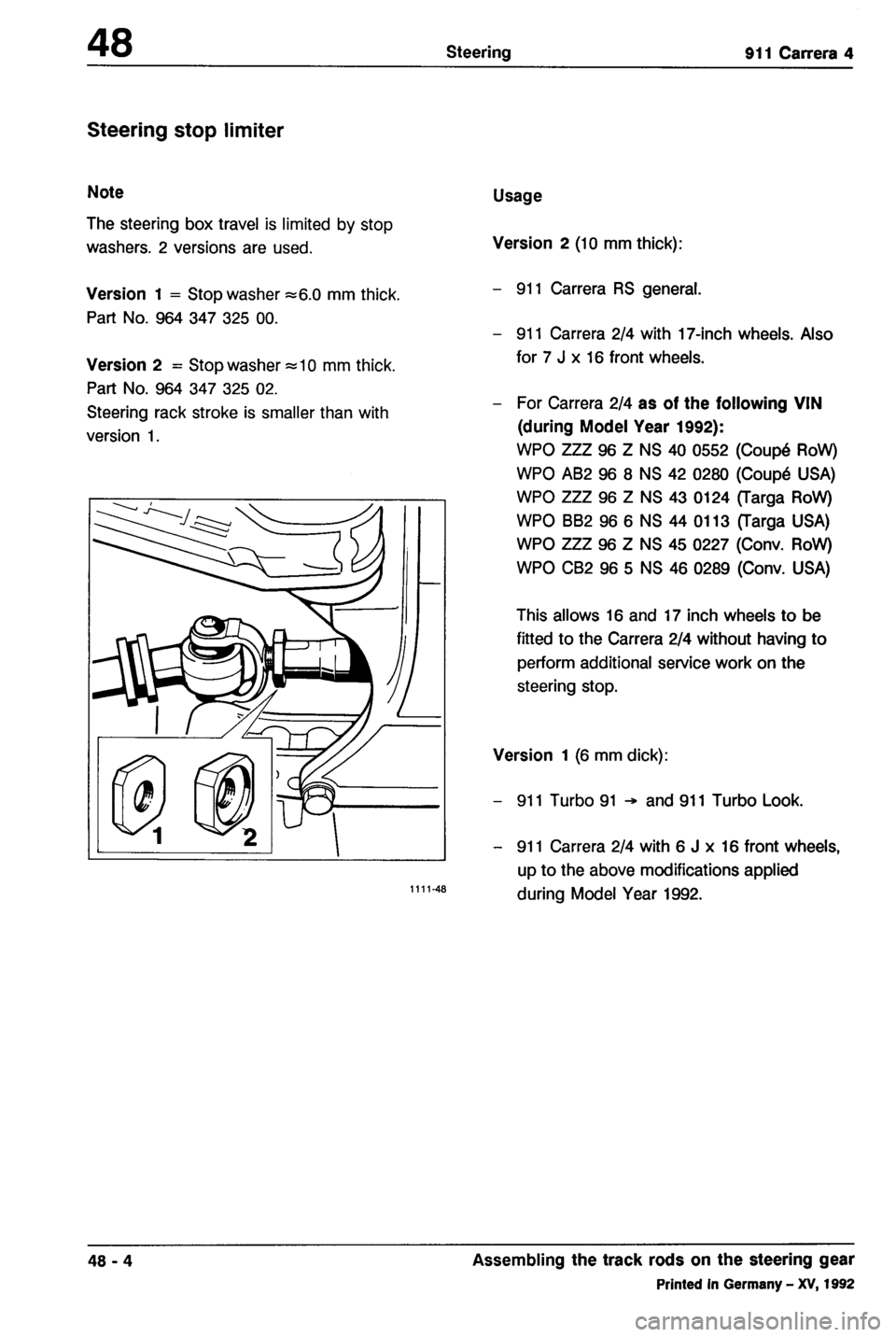 PORSCHE 964 1987 2.G Service Workshop Manual 4 