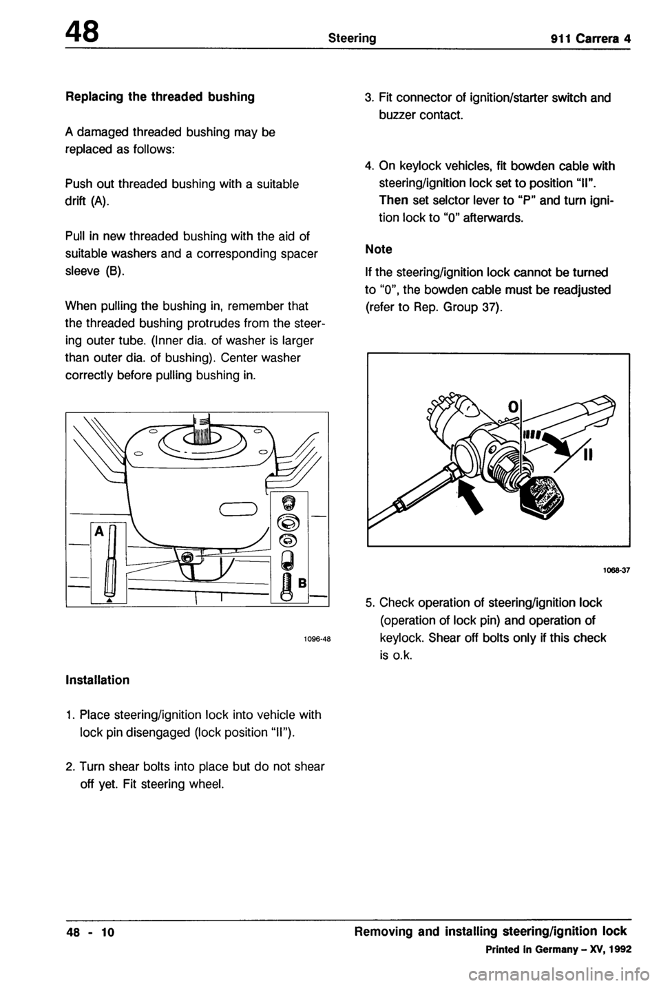 PORSCHE 964 1987 2.G Service Workshop Manual 4 