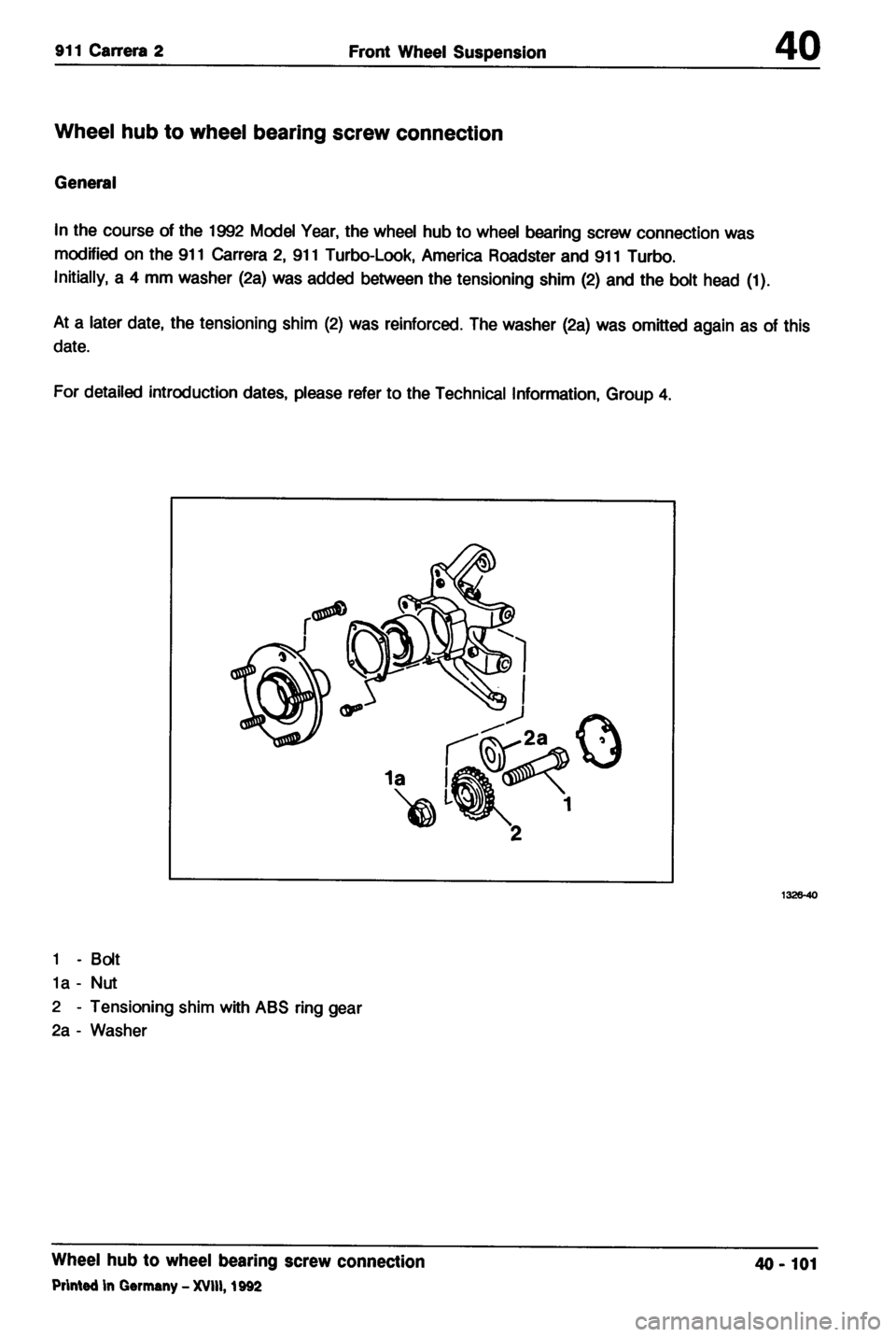 PORSCHE 964 1987 2.G Service Workshop Manual 4 
