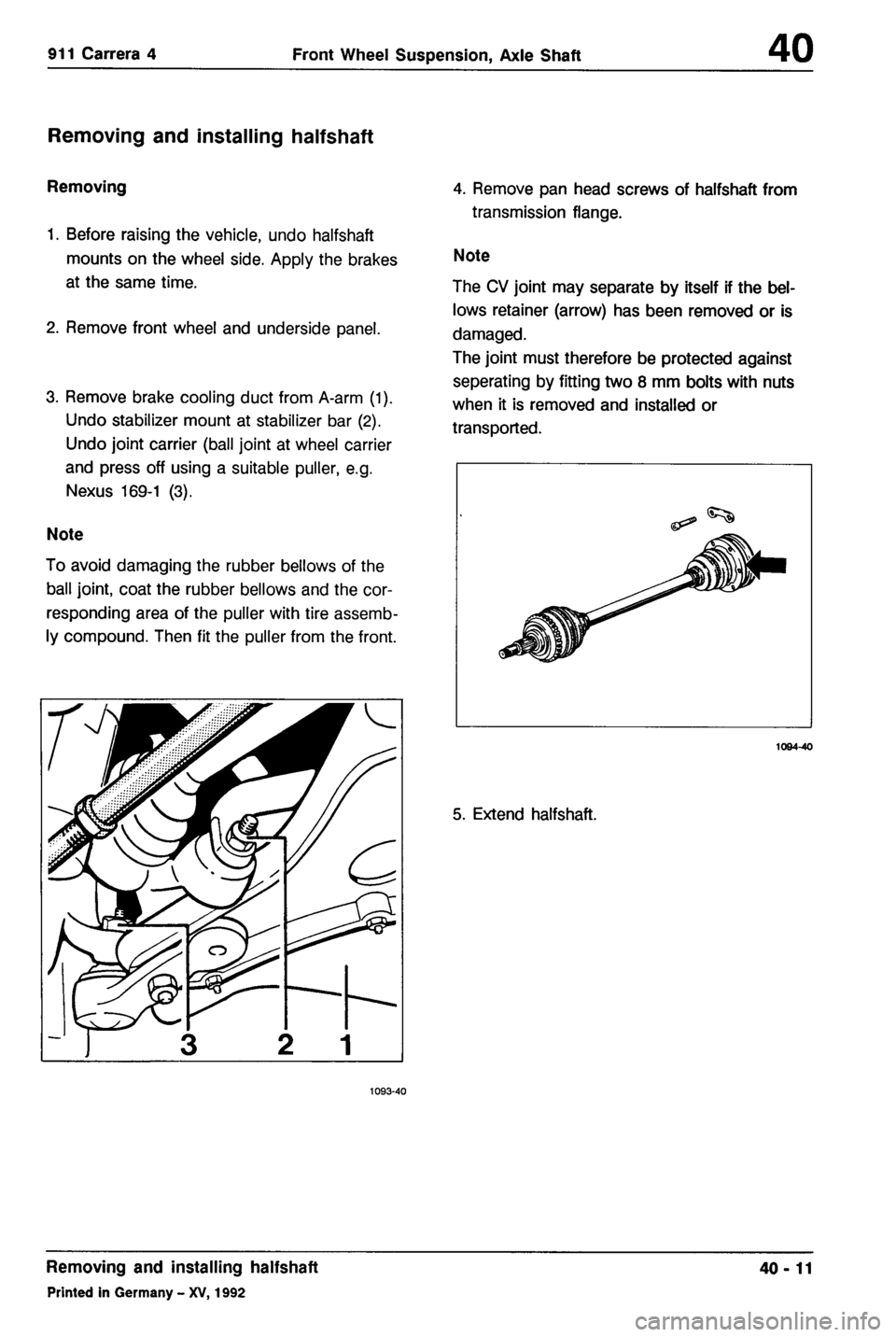 PORSCHE 964 1987 2.G Service Workshop Manual 4 
