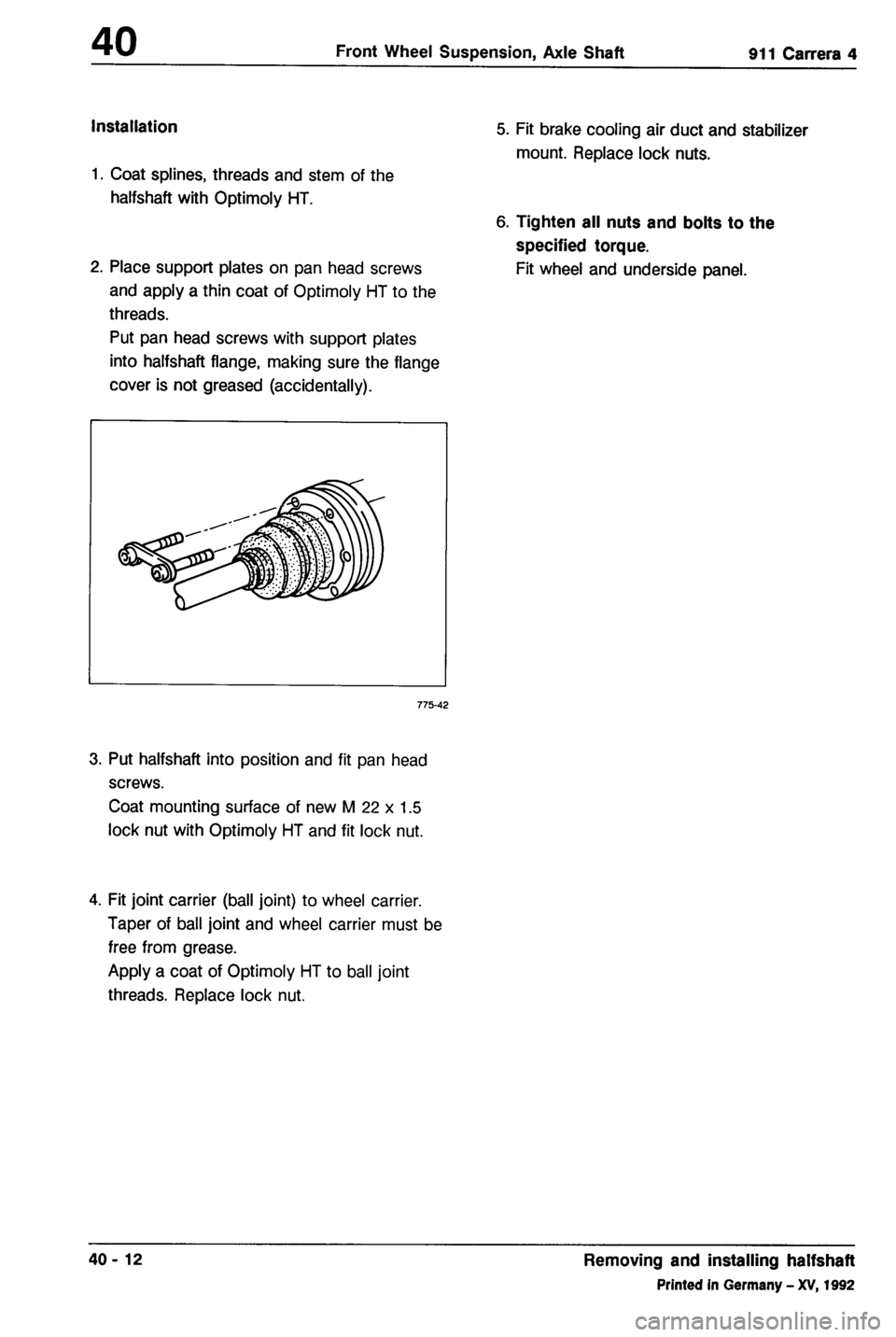 PORSCHE 964 1987 2.G Service Workshop Manual 4 
