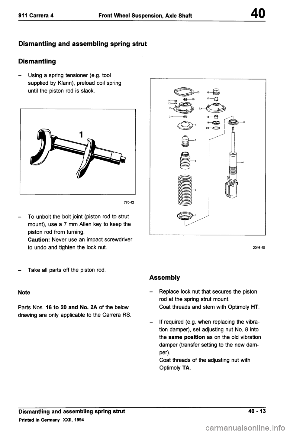 PORSCHE 964 1987 2.G Service Workshop Manual 4 