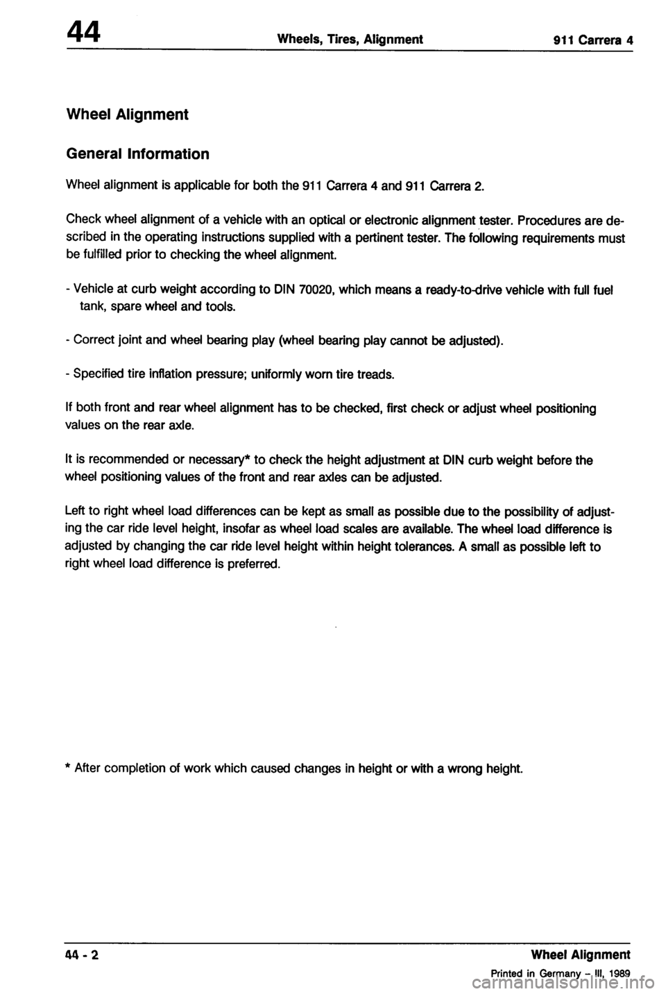 PORSCHE 964 1987 2.G Service Workshop Manual 4 