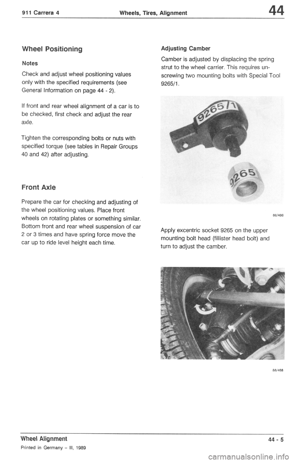 PORSCHE 964 1987 2.G Service Workshop Manual 4 