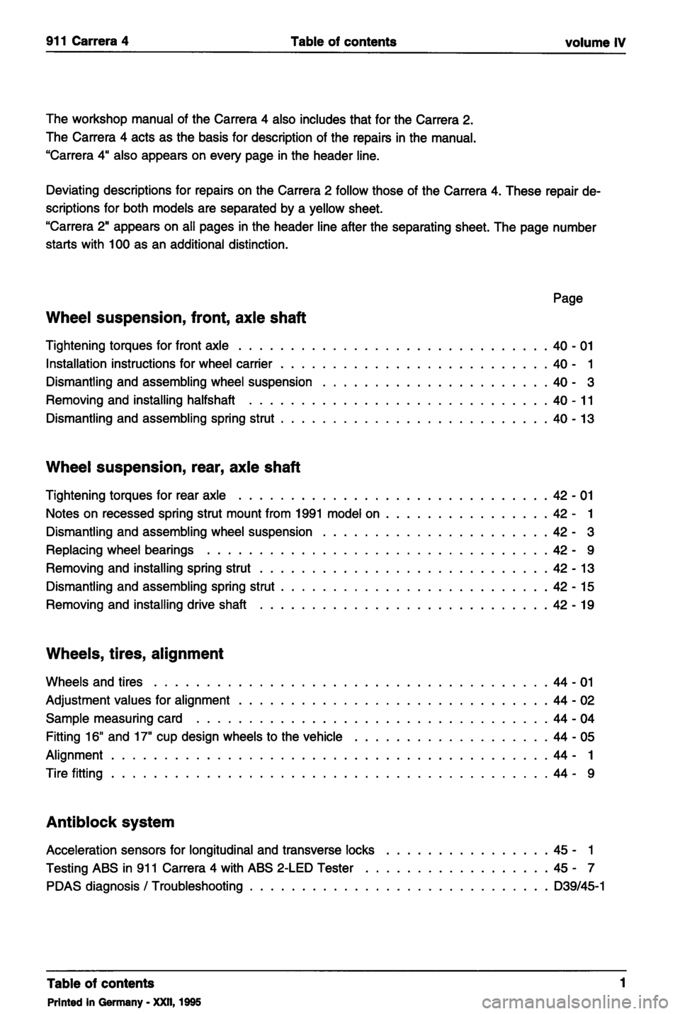 PORSCHE 964 1987 2.G Service Workshop Manual 4 