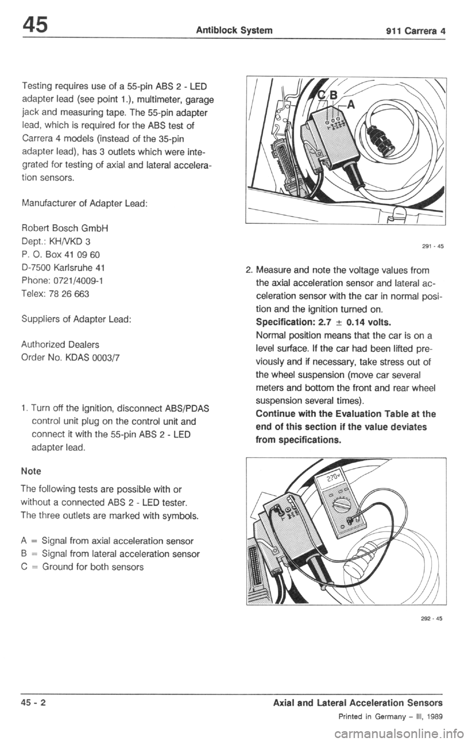 PORSCHE 964 1987 2.G Service Workshop Manual 4 