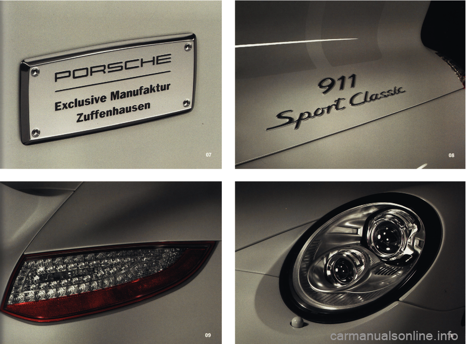 PORSCHE 911 SPORT CLASSIC 2009 5.G Information Manual 