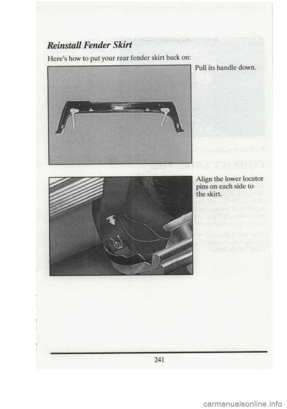 CADILLAC FLEETWOOD 1994  Owners Manual 241  