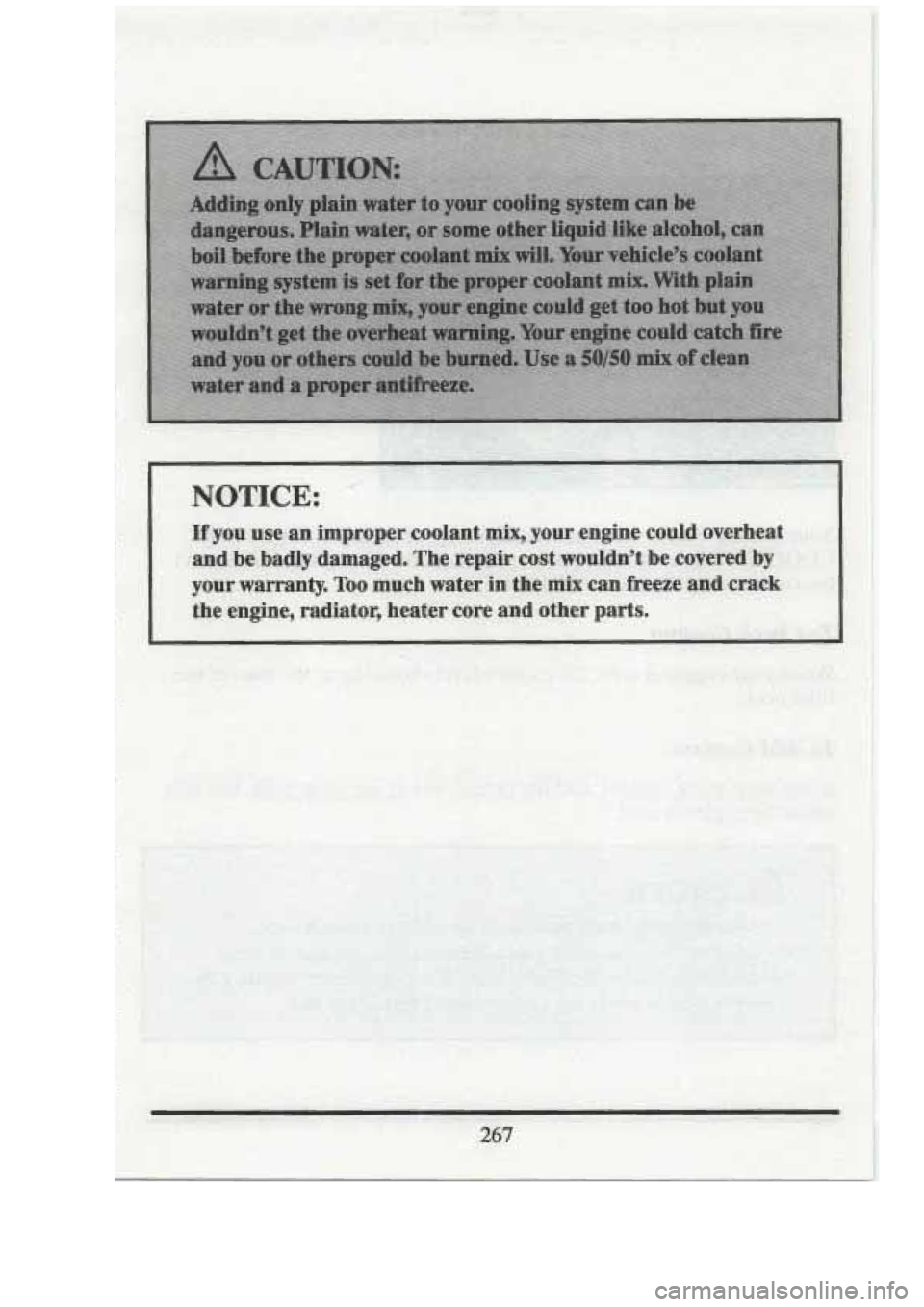 CADILLAC FLEETWOOD 1994  Owners Manual r 
!- 
I 
267  