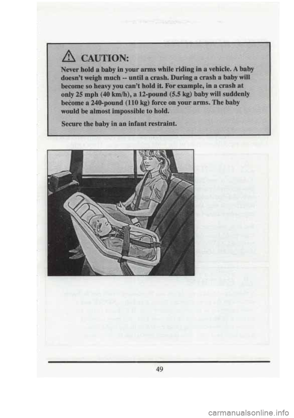 CADILLAC FLEETWOOD 1994  Owners Manual 49  