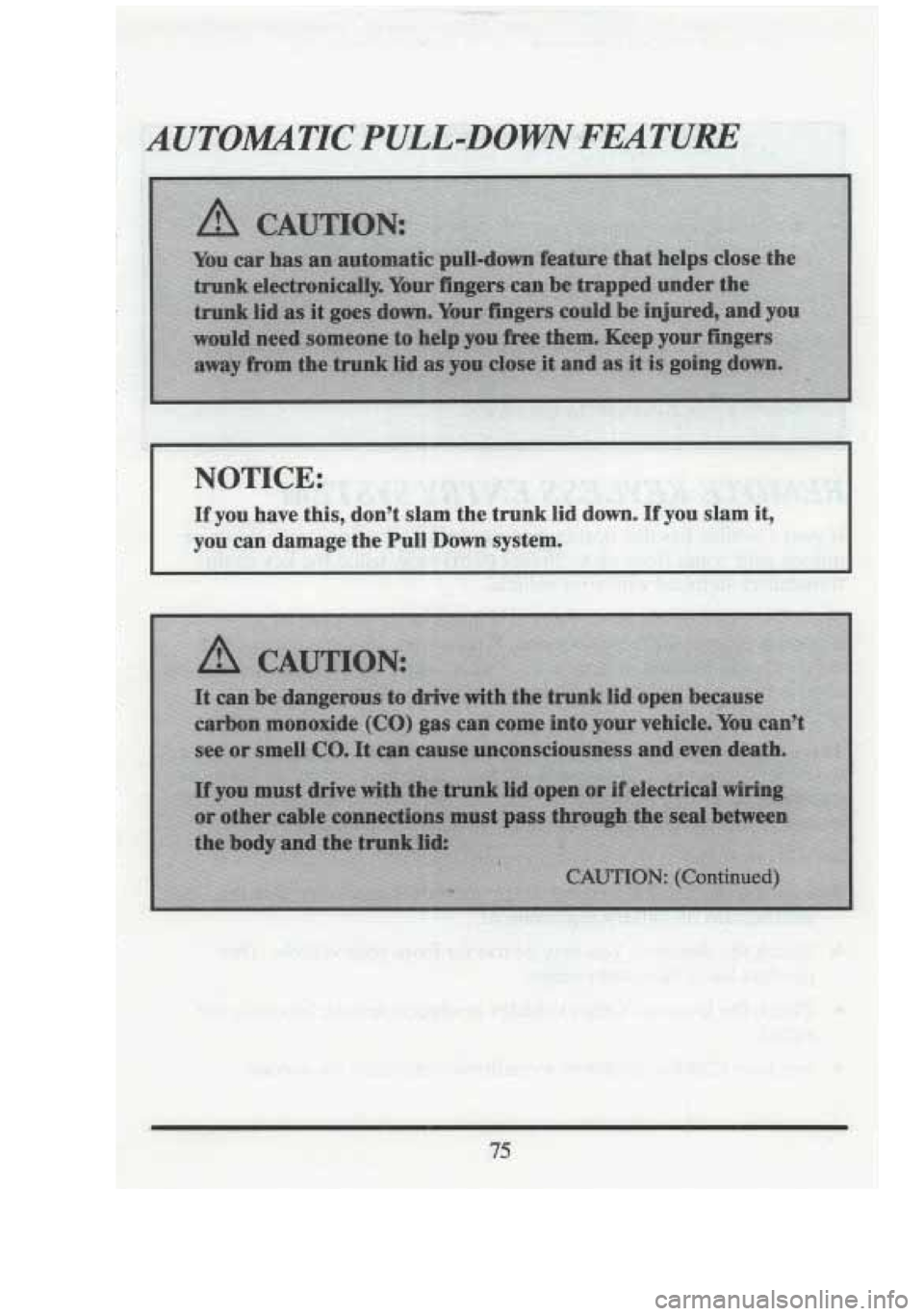 CADILLAC FLEETWOOD 1994  Owners Manual 