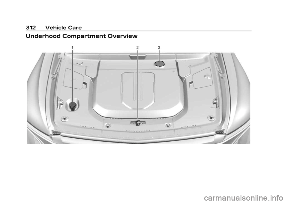 CADILLAC LYRIC 2023  Owners Manual Cadillac Lyriq Owner Manual (GMNA-Localizing-U.S./Canada-15644413) -
2023 - CRC - 2/23/22
312 Vehicle Care
Underhood Compartment Overview 