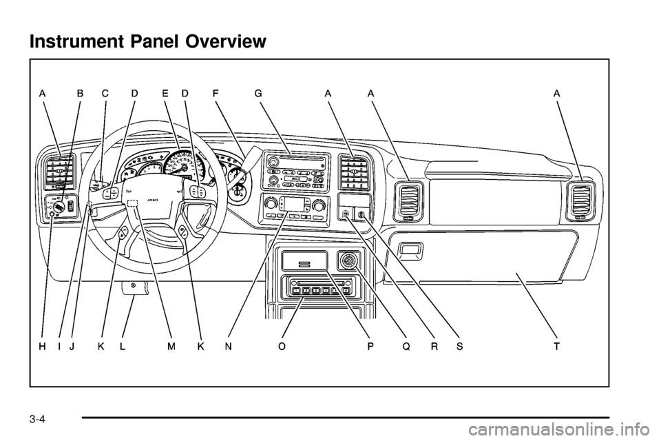 CADILLAC ESCALADE 2003 2.G Owners Manual Instrument Panel Overview
3-4 