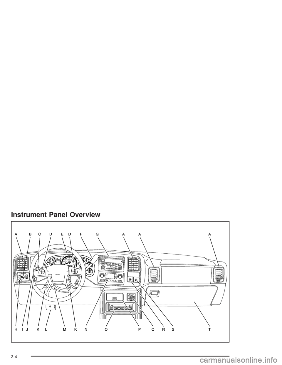 CADILLAC ESCALADE 2004 2.G Owners Manual Instrument Panel Overview
3-4 