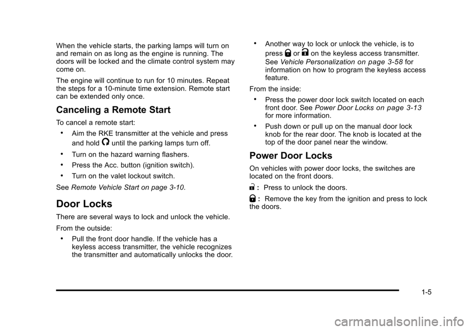 CADILLAC STS 2010 1.G Owners Manual 
