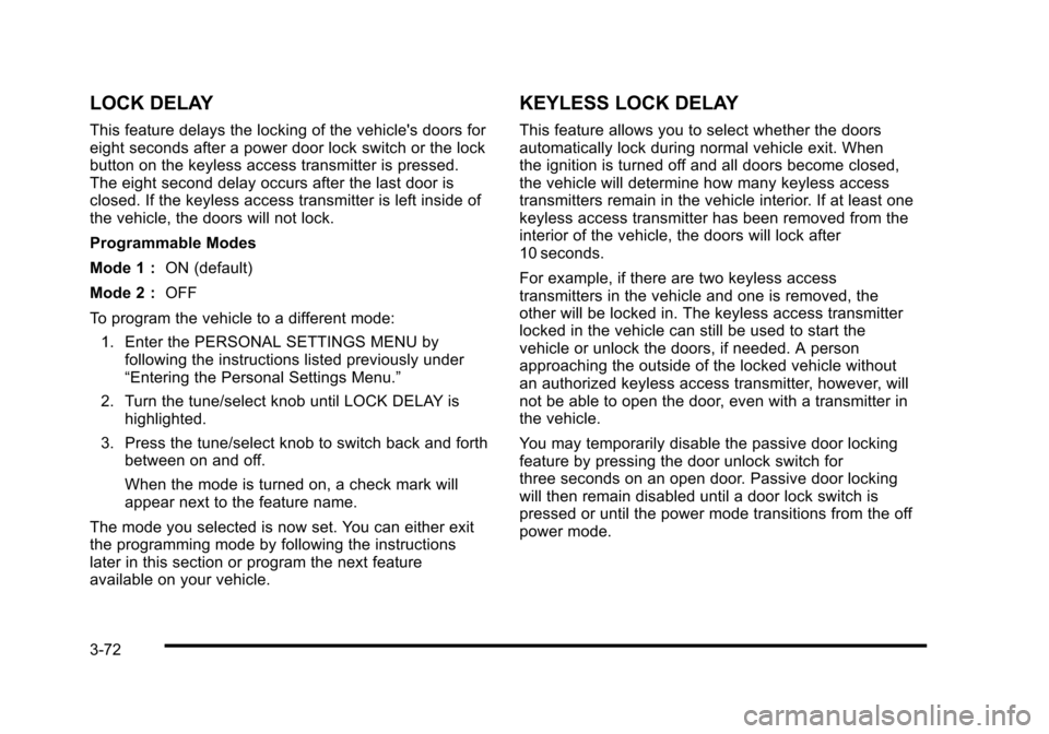 CADILLAC STS 2010 1.G Owners Manual 