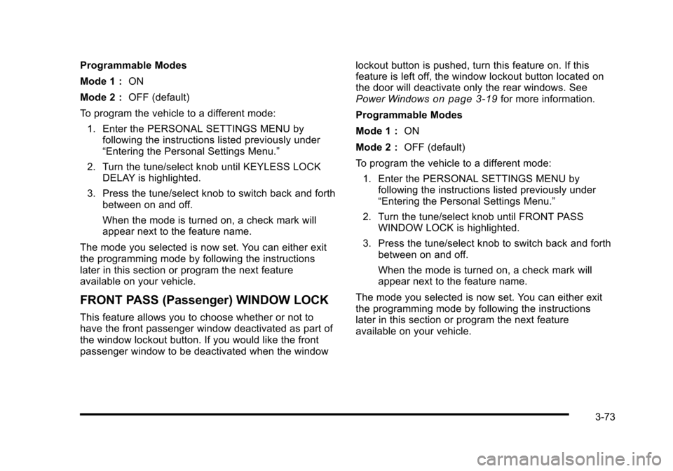 CADILLAC STS 2010 1.G Owners Manual 