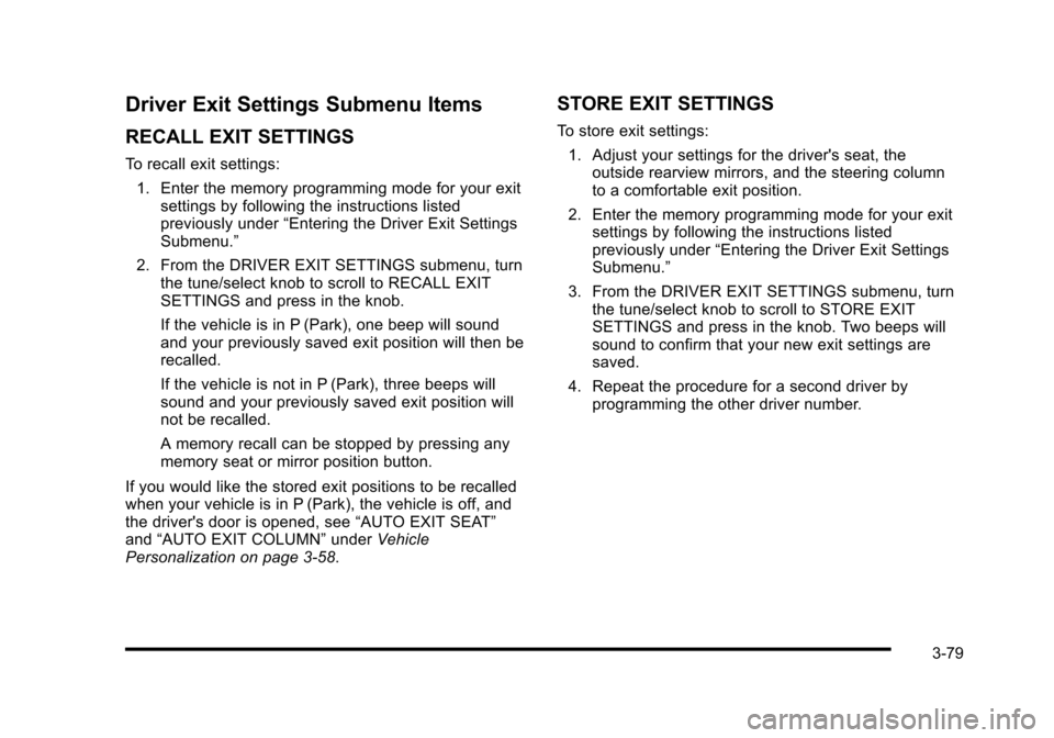 CADILLAC STS 2010 1.G Owners Manual 