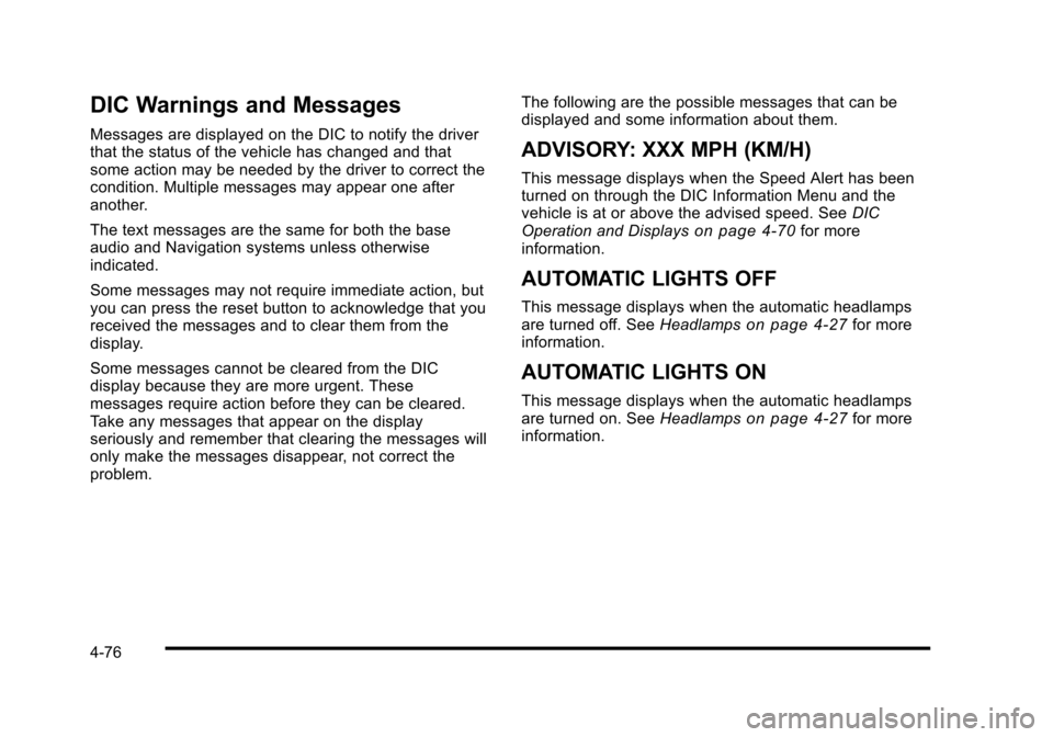 CADILLAC STS 2010 1.G Owners Manual 