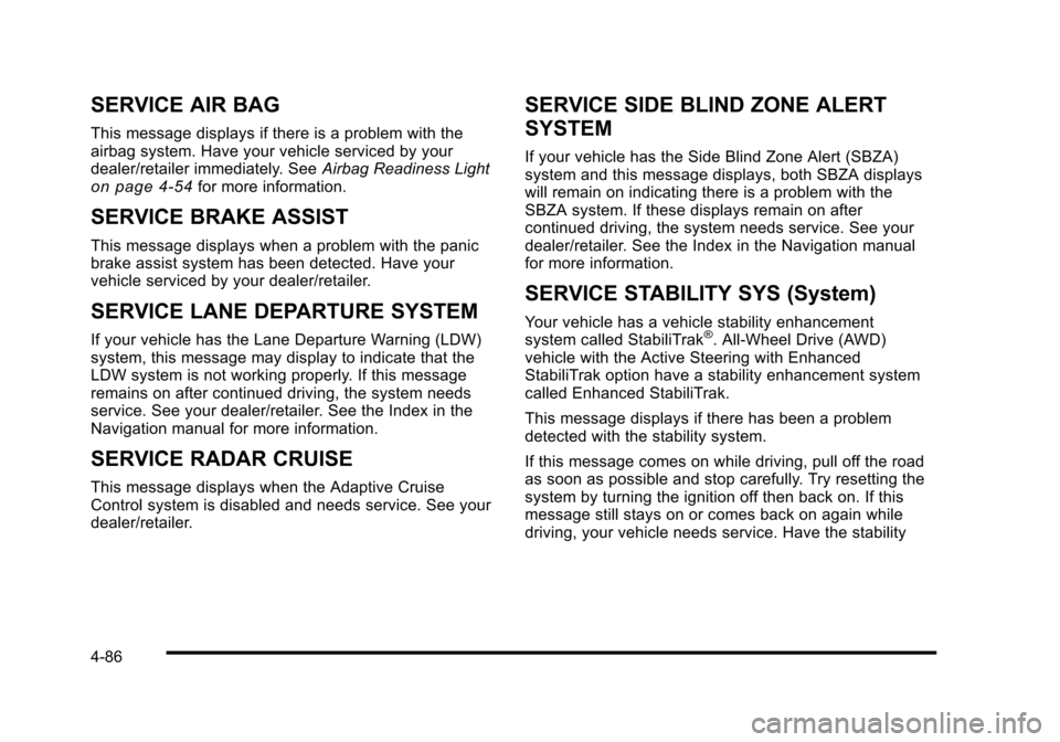 CADILLAC STS 2010 1.G Owners Manual 