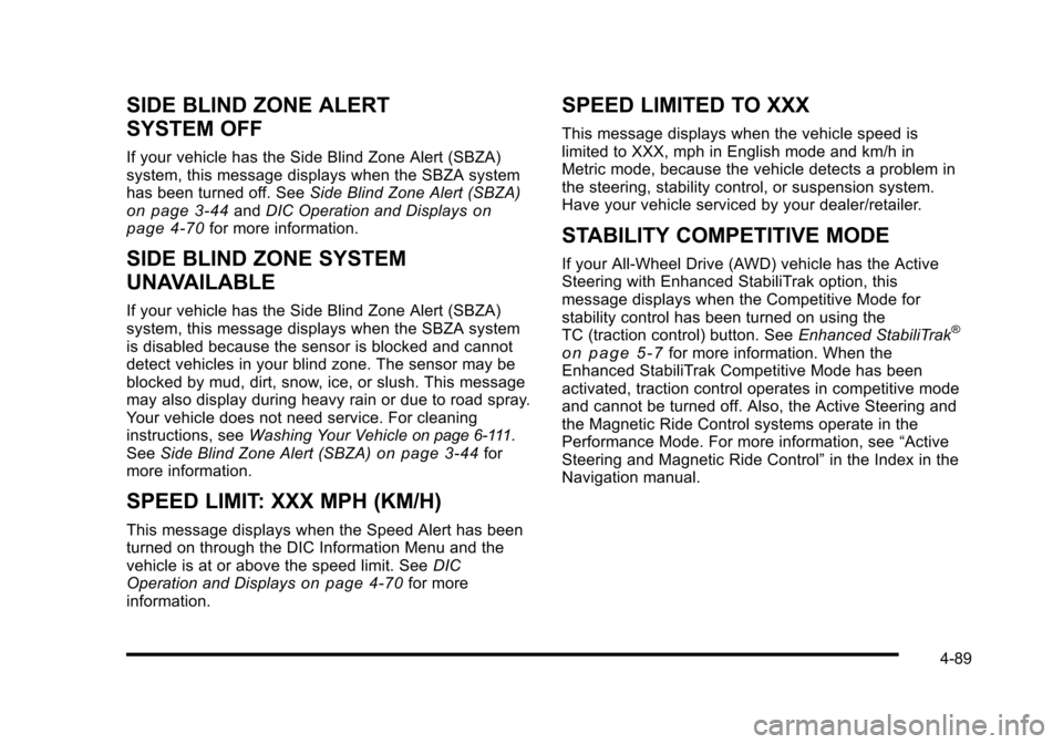 CADILLAC STS 2010 1.G Owners Manual 