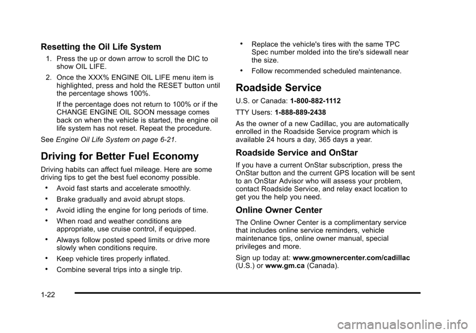 CADILLAC STS 2010 1.G Owners Manual 