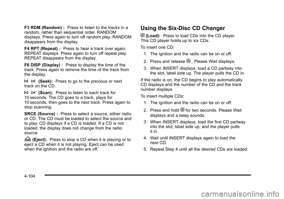 CADILLAC STS 2010 1.G Owners Manual 