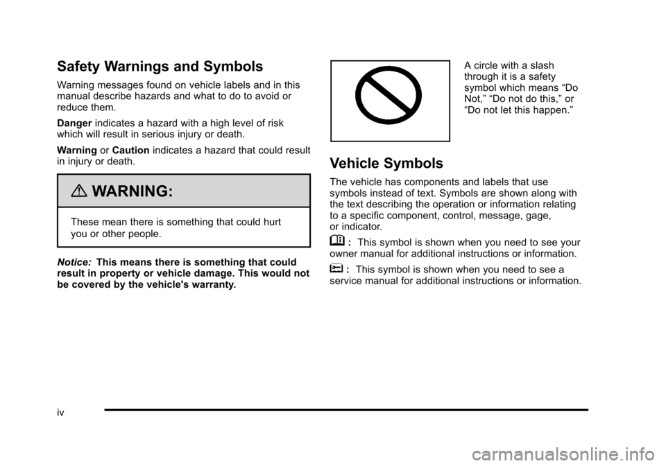 CADILLAC STS 2010 1.G Owners Manual 