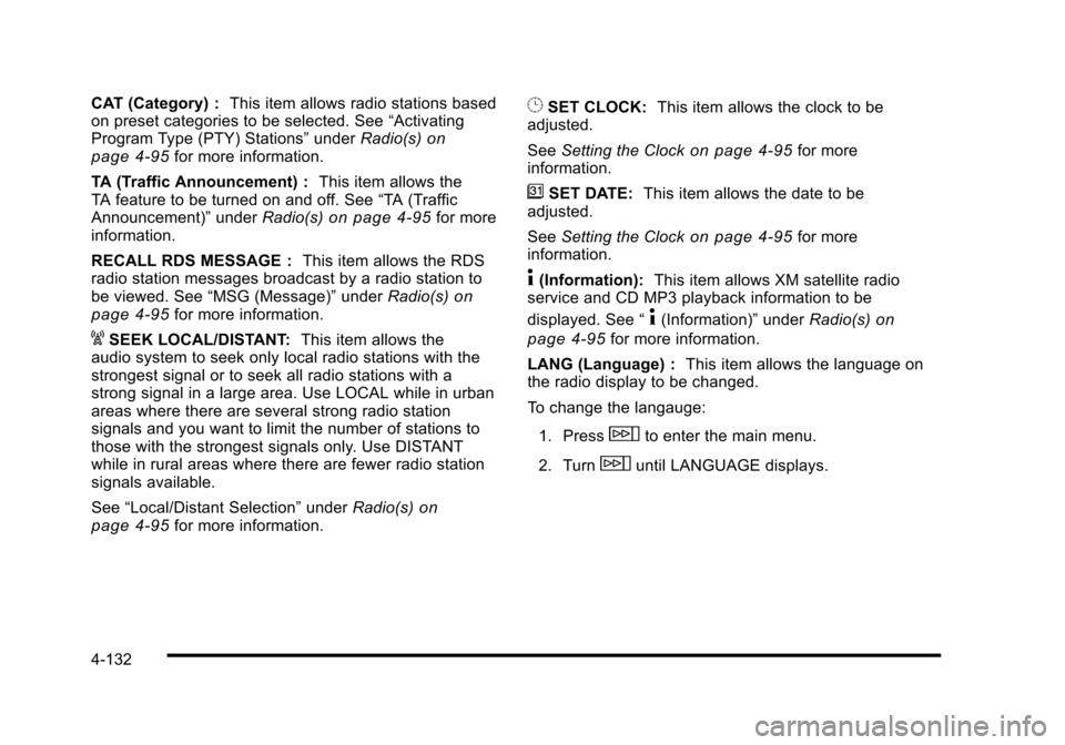 CADILLAC STS 2010 1.G Owners Manual 