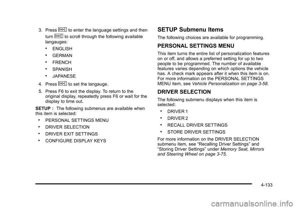 CADILLAC STS 2010 1.G Owners Manual 