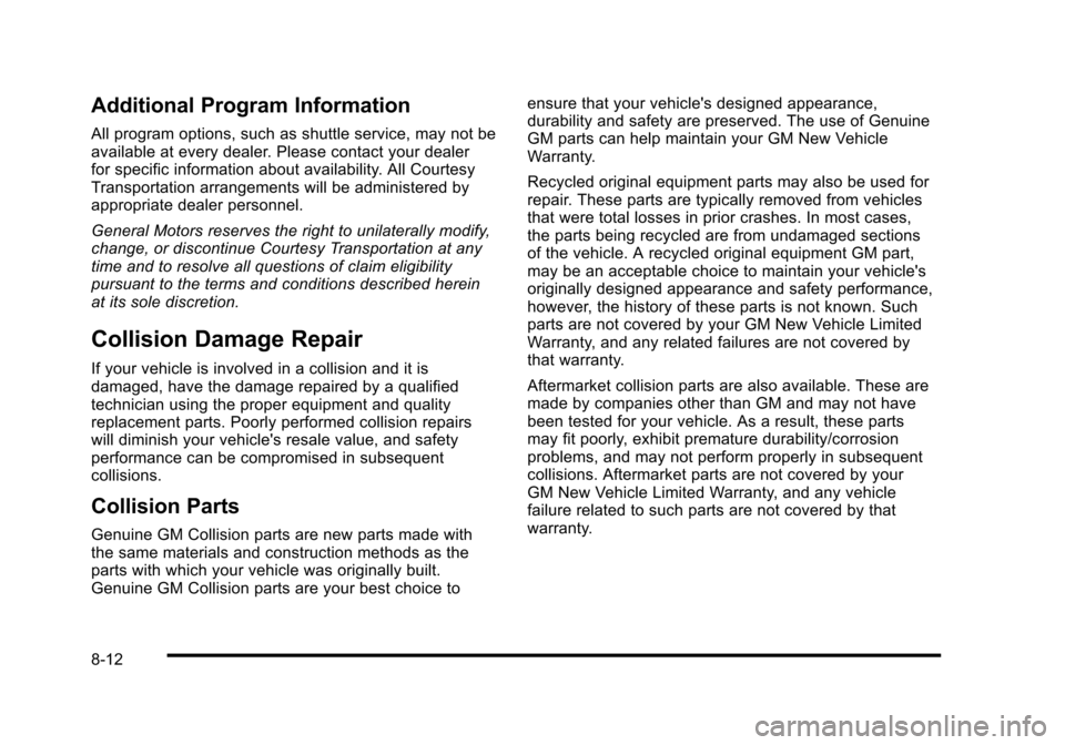 CADILLAC STS 2010 1.G Owners Manual 