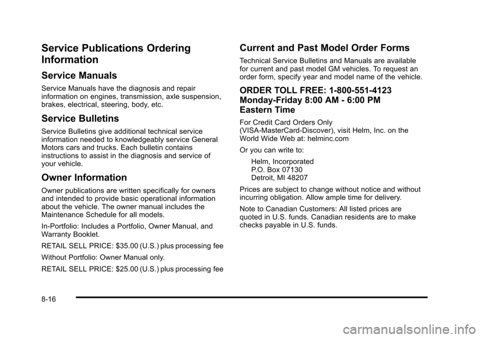 CADILLAC STS 2010 1.G Owners Manual 