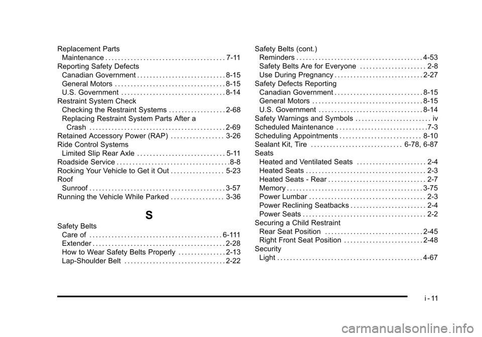 CADILLAC STS 2010 1.G Owners Manual 