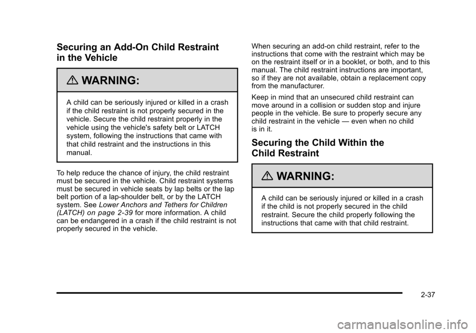 CADILLAC STS 2010 1.G Owners Manual 