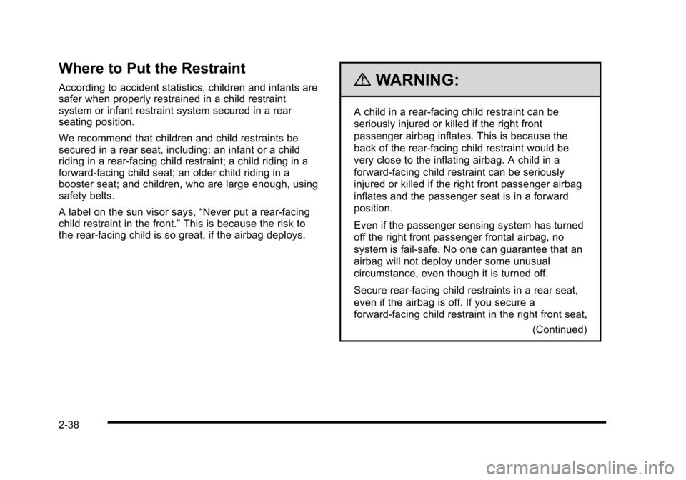 CADILLAC STS 2010 1.G Owners Manual 